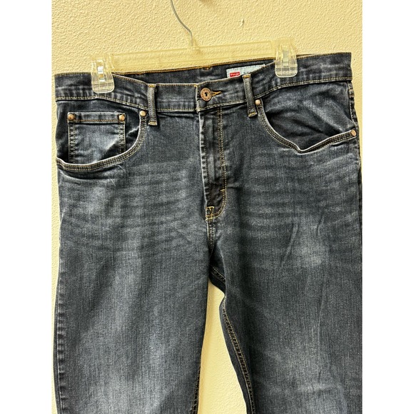 Wrangler Men's Slim Straight‎ Blue Jeans Size 34W 32L - Picture 5 of 9